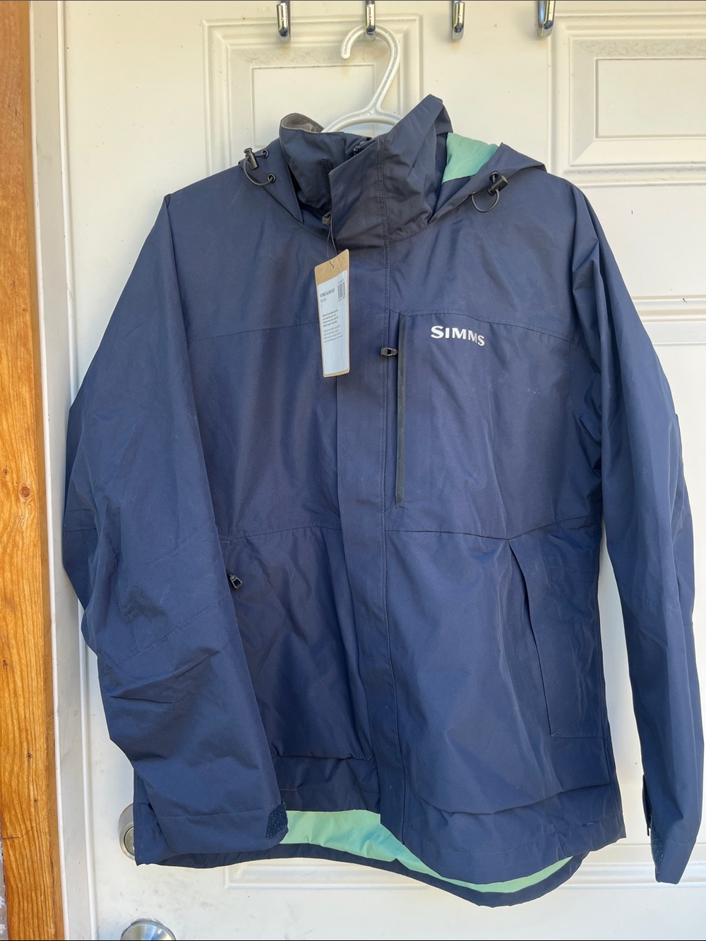 Brandnew Simms Navy Raincoat with Mint Lining